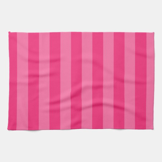 Lichte roze en hete roze strepen theedoek (Horizontaal)