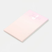 Lichte roze en perzik verloop ombre naam en monogr post-it® notes (Schuin)
