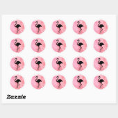 Lichte Roze Flamingo Ronde Sticker (Vel)