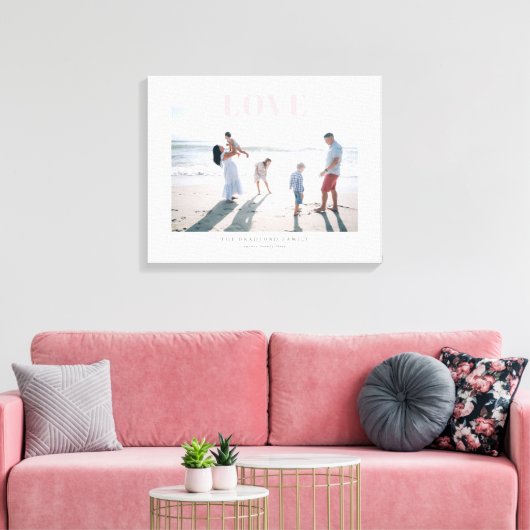 Lichte Roze Grote Liefde Herinnering Evenement Fot Canvas Afdruk (Insitu (Woonkamer))