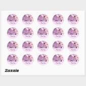 Lichte Roze Hortensia Dank Je Ronde Sticker (Vel)