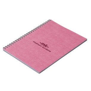 Lichte roze linnen textuur eenvoudige bruine typog notitieboek