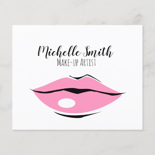 Lichte roze lippen ontwerp Make-up artist Flyer (Voorkant)