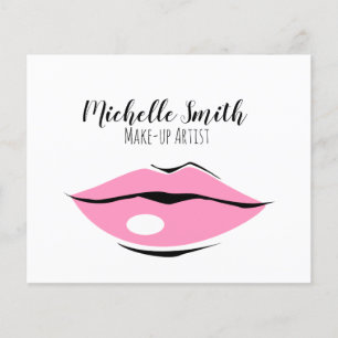 Lichte roze lippen ontwerp Visagist Flyer