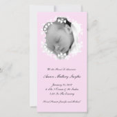 Lichte Roze Meisje Nieuwe Baby Fotokaart Aankondiging (Voorkant)