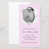 Lichte Roze Meisje Nieuwe Baby Fotokaart Aankondiging (Voorkant / Achterkant)