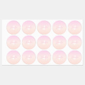 Lichte Roze & Perzik Verlopen Ombre Naam & Monogra Labels (Vel)