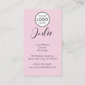 Lichte Roze QR-code, Logo en Foto Make-up Visitekaartje (Achterkant)