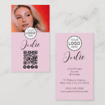 Lichte Roze QR-code, Logo en Foto Make-up