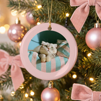 Lichte Roze Ronde Fotokader Persoonlijk Keramisch Ornament