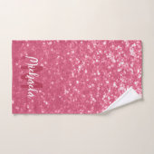 Lichte roze roos nepschittering glinsterend Monogr Bad Handdoek (Handdoek)