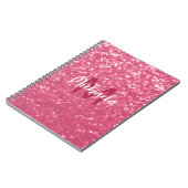 Lichte roze roos nepschittering glitters Monogram Notitieboek (Linkerzijde)