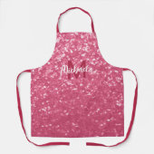 Lichte roze roos nepschittering glitters Monogram Schort (Voorkant)