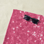 Lichte roze roos nepsparkling glinsterend Monogram Strandlaken (In situ)