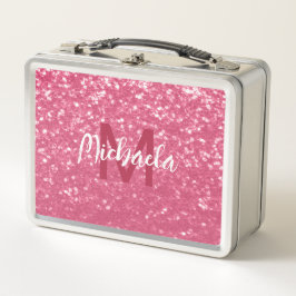 Lichte roze roos nepsparkling glitters Monogram
