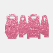 Lichte roze roos nepsparkling glitters Monogram Bedankdoosjes (Uitgevouwen)