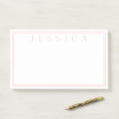 Lichte Roze Roze | Uw Naam Post-it® Notes (Op bureau)