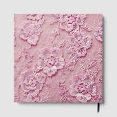 Lichte Roze Rozen Kant Uitzicht Gastenboek (Achterkant)