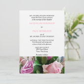 Lichte Roze Rozen Liefde Bruiloft Kaart (Staand voorkant)