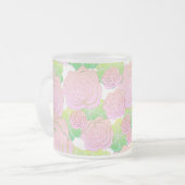 Lichte Roze Rozen Matglas Koffiemok (Voorkant links)
