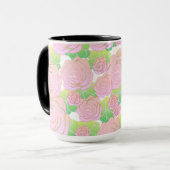 Lichte Roze Rozen Mok (Voorkant links)
