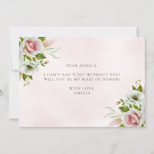 Lichte roze Rozen zullen je zijn als mijn vriend v (Achterkant)