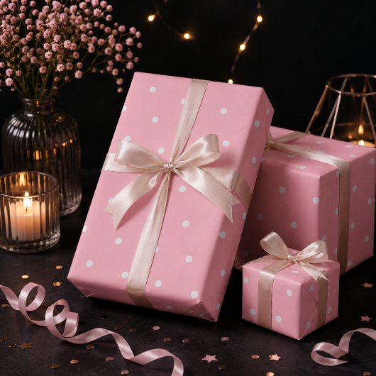 Lichte Roze Stippen Cadeaupapier