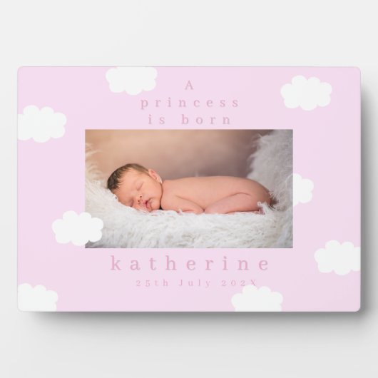 Lichte Roze Wolken Pastel Fotoplaat (voorkant)
