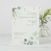 Lichte Sage Elegantie Bruid Ouders Bruiloft Kaart (Staand voorkant)