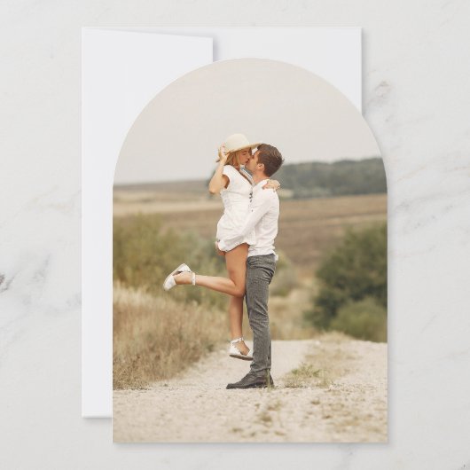 Lichte Sage Groene Boho Beaded Arch Lijst bruiloft Kaart (Achterkant)