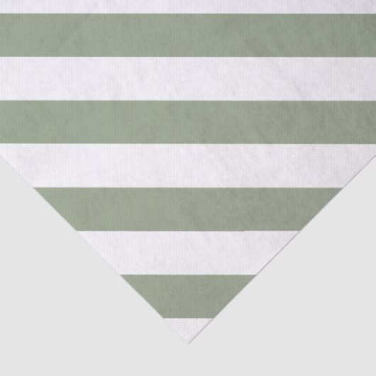 Lichte Sage Groene en Witte Streep Tissuepapier (Detail)