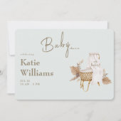 Lichte salie baby shower wiegje Boho  Kaart (Voorkant)