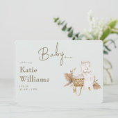Lichte salie babyontvangst mandje Boho  Kaart (Staand voorkant)