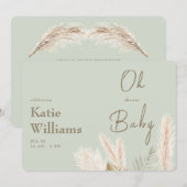 Lichte salie boho Oh Baby Shower Kaart (Voorkant / Achterkant)