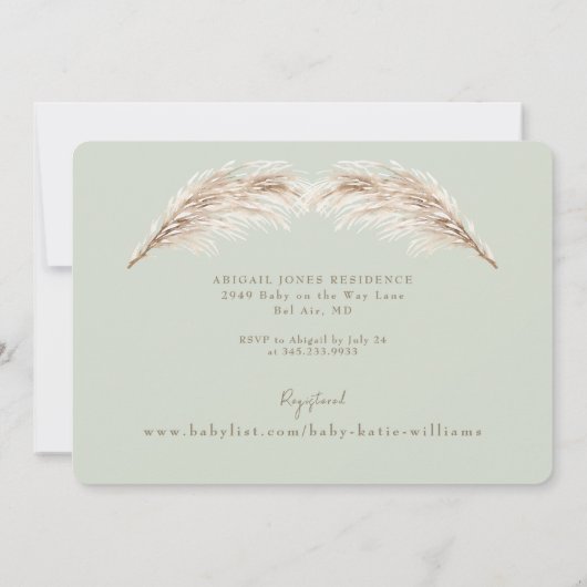 Lichte salie boho Oh Baby Shower Kaart (Achterkant)