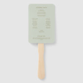 Lichte salie groene Boho Draped kralen bruiloft Handwaaier (Achterkant)