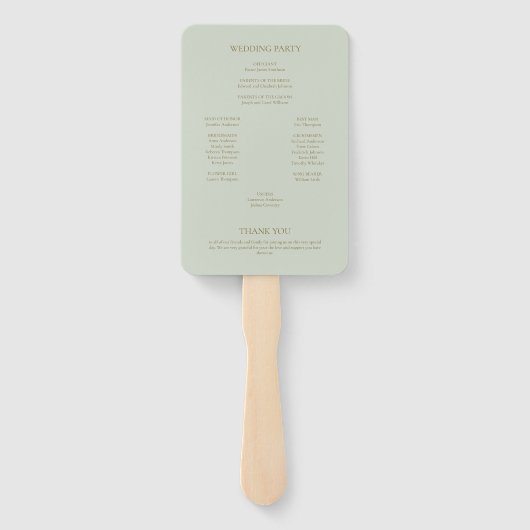 Lichte salie groene Boho Draped kralen bruiloft Handwaaier (Achterkant)