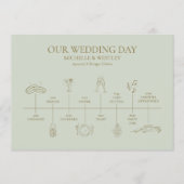 Lichte salie groene Boho Draped kralen bruiloft Programmakaart (Voorkant)