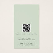 Lichte salie groene logo QR oorbel display kaart (Achterkant)