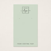 Lichte salie groene logo QR oorbel display kaart (Voorkant)