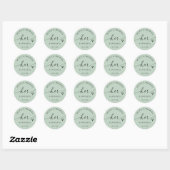 Lichte salie haar favoriete script bruiloft zak ronde sticker (Vel)