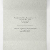 Lichte salie met Ivory Bow bruiloft Drieluik Uitnodiging (Binnenkant midden)