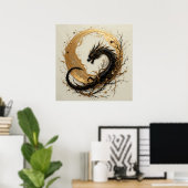 Lichte schaduw van Dragon Moon Poster (Thuiskantoor)