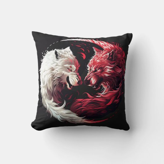 Lichte Schaduw Wolf Spirit Dier Fantasie Kussen (Voorkant)