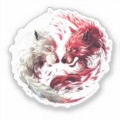 Lichte Schaduw Wolf Spirit Dier Fantasie Sticker (Voorkant)