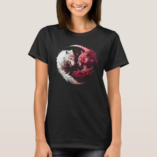 Lichte Schaduw Wolf Spirit Dier Fantasy T-shirt (Voorkant)