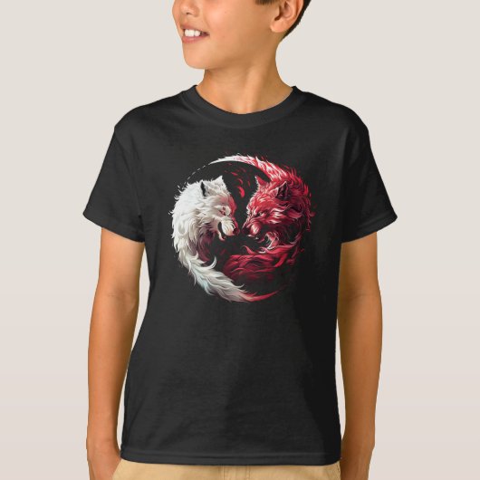 Lichte Schaduw Wolf Spirit Dier Fantasy T-shirt (Voorkant)