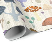 Lichte Schattigee paddenstoel Cadeaupapier (Rol Hoek)