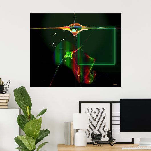 Lichte schepen bij Zeta Reticuli Poster (Thuiskantoor)