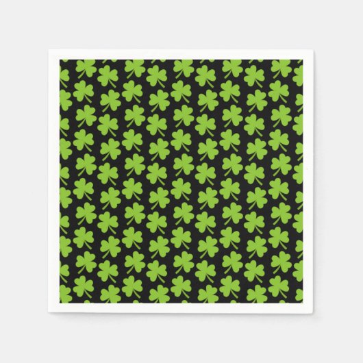 Lichte Shamrocks Zwart Servet (Voorkant)
